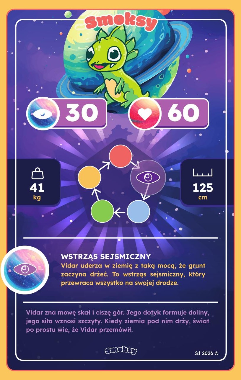 Vidar — rewers karty z opisem