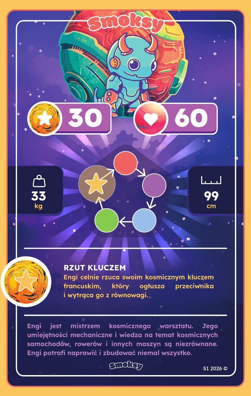 Engi — rewers karty z opisem