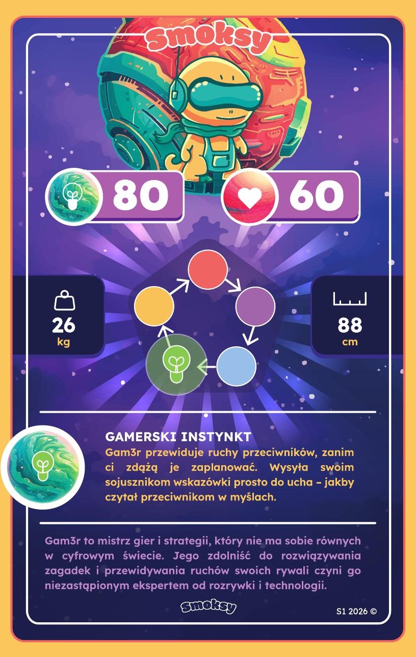 Gam3r — rewers karty z opisem